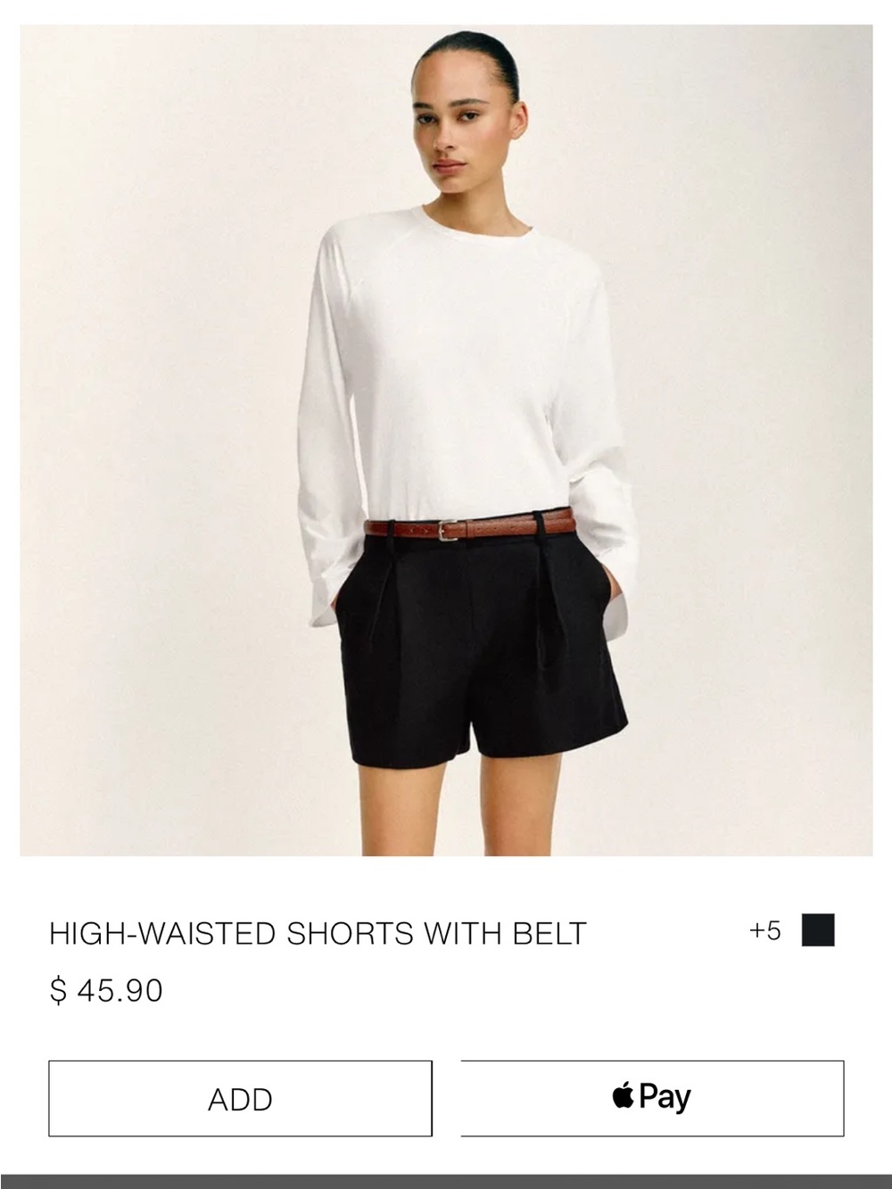 NEW ZARA HIGH-WAISTED SHORTS BLACK |Size Small| NWT - Picture 3 of 9